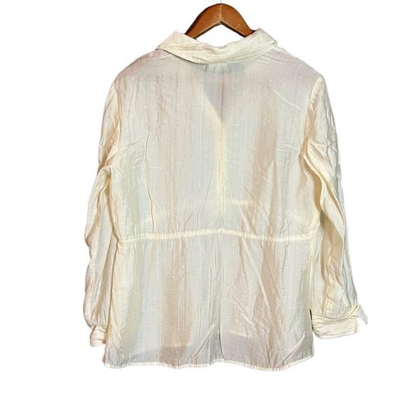 3 for $30! J. Jill petite sheer long sleeve blouse - Picture 4 of 12